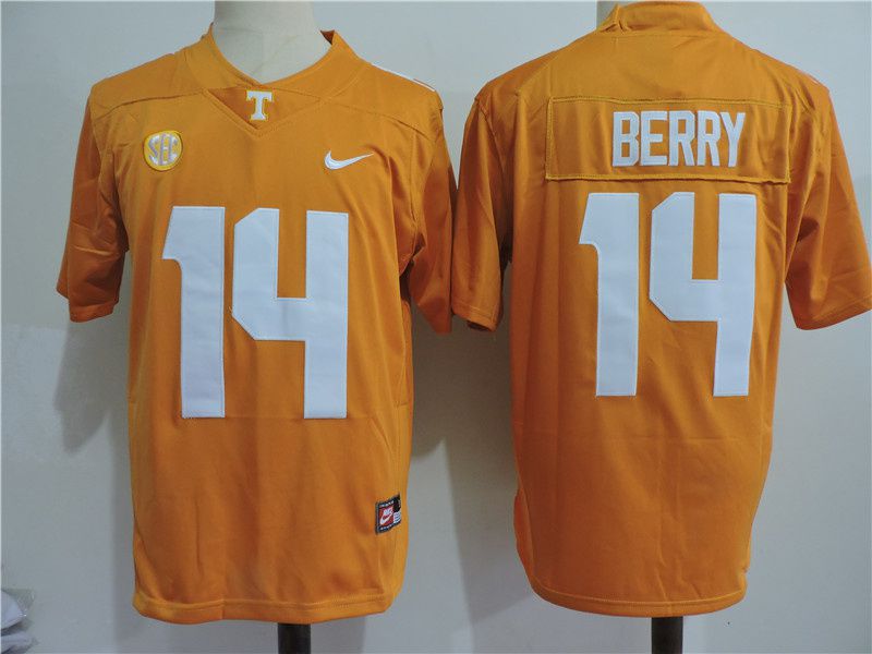 Men Tennessee Volunteers #14 Berry Yellow Nike 2025 NCAA Jersey